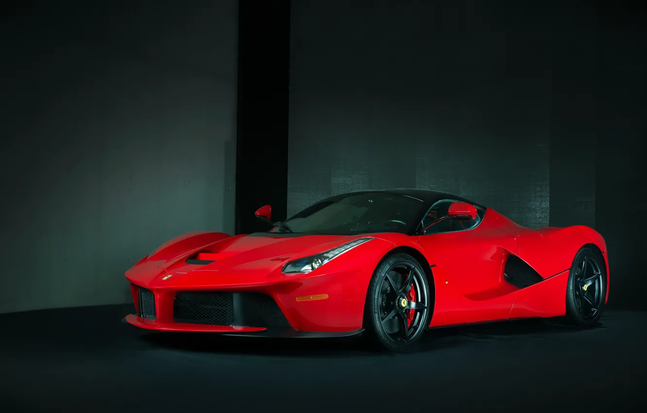 Photo wallpaper Ferrari, Red, Wheels, LaFerrari