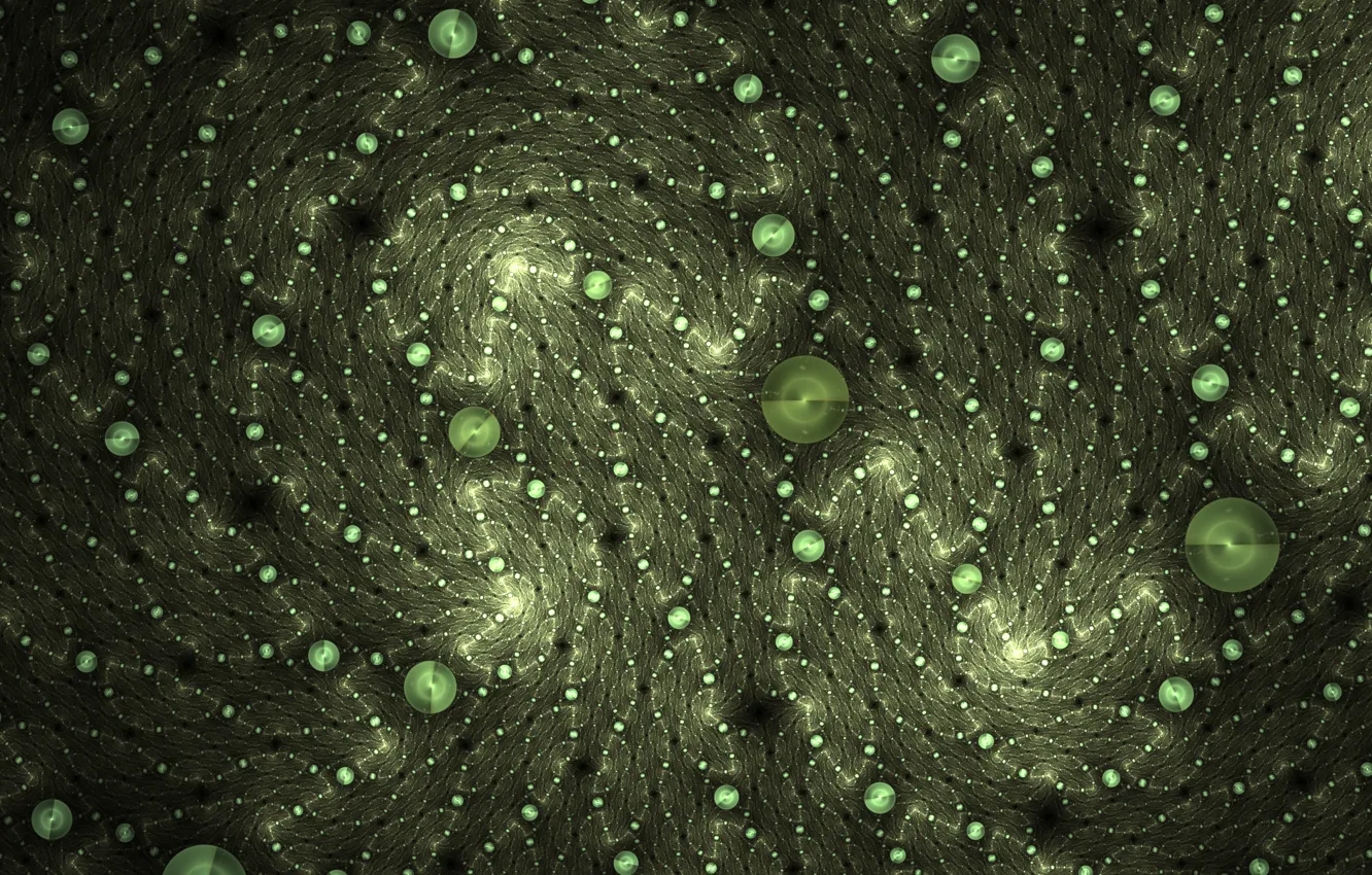 Photo wallpaper circles, green, background, pattern