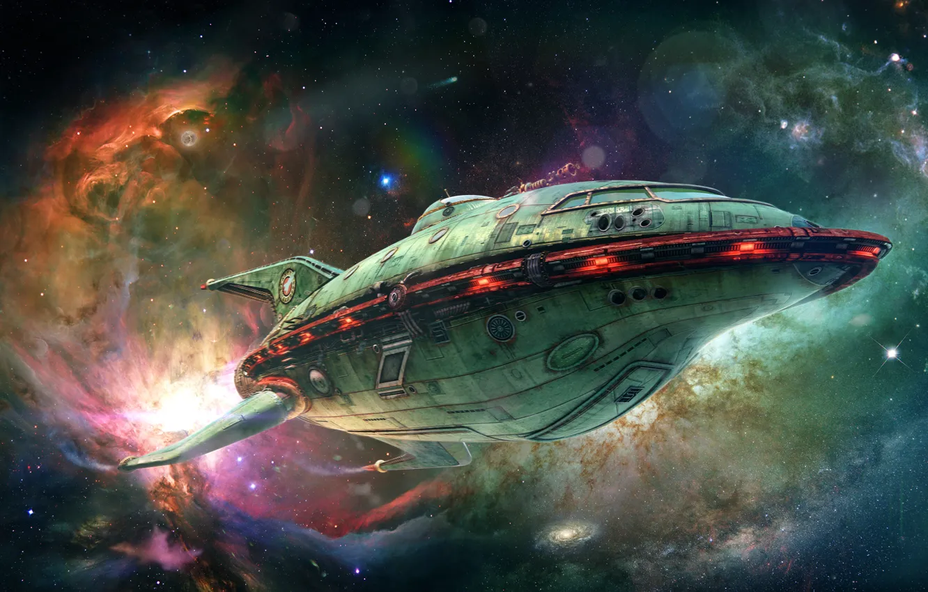 Photo wallpaper space, space, Futurama, Futurama, spaceship, Planet Express, Planetary Express
