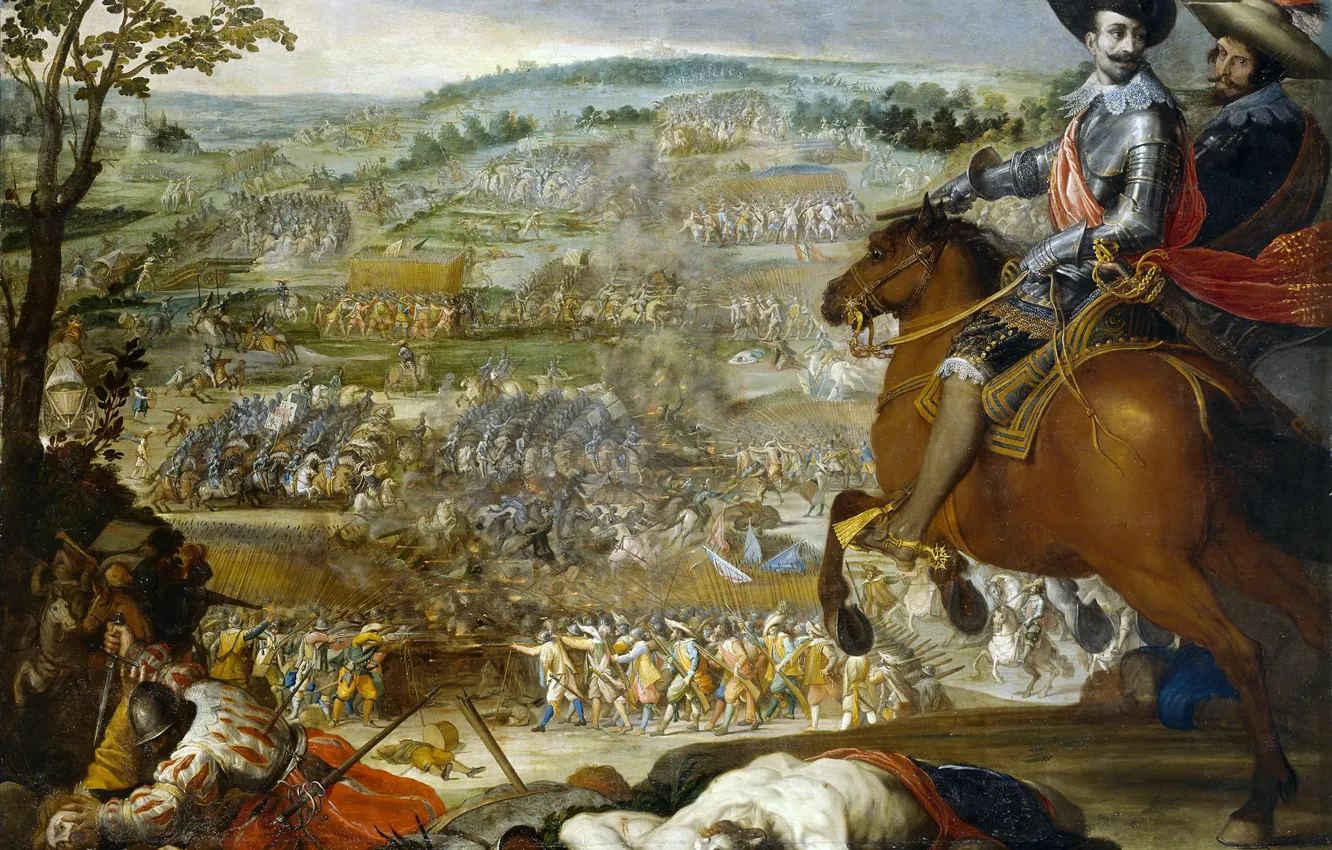 Photo wallpaper picture, army, the battle, battle genre, Vincenzo Carducci, The victory at the Battle of Fleurus