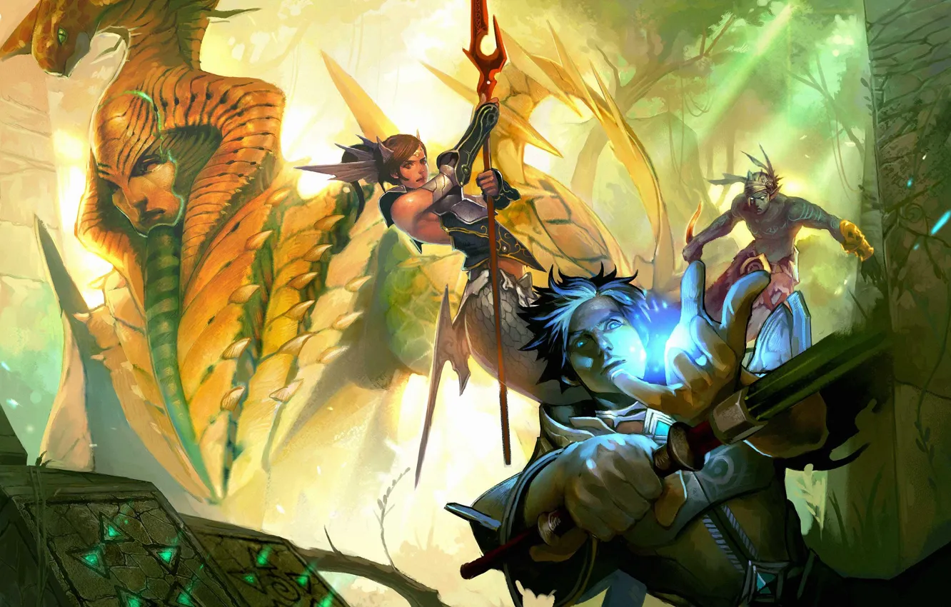 Photo wallpaper weapons, magic, battle, The Gold Of The Gods