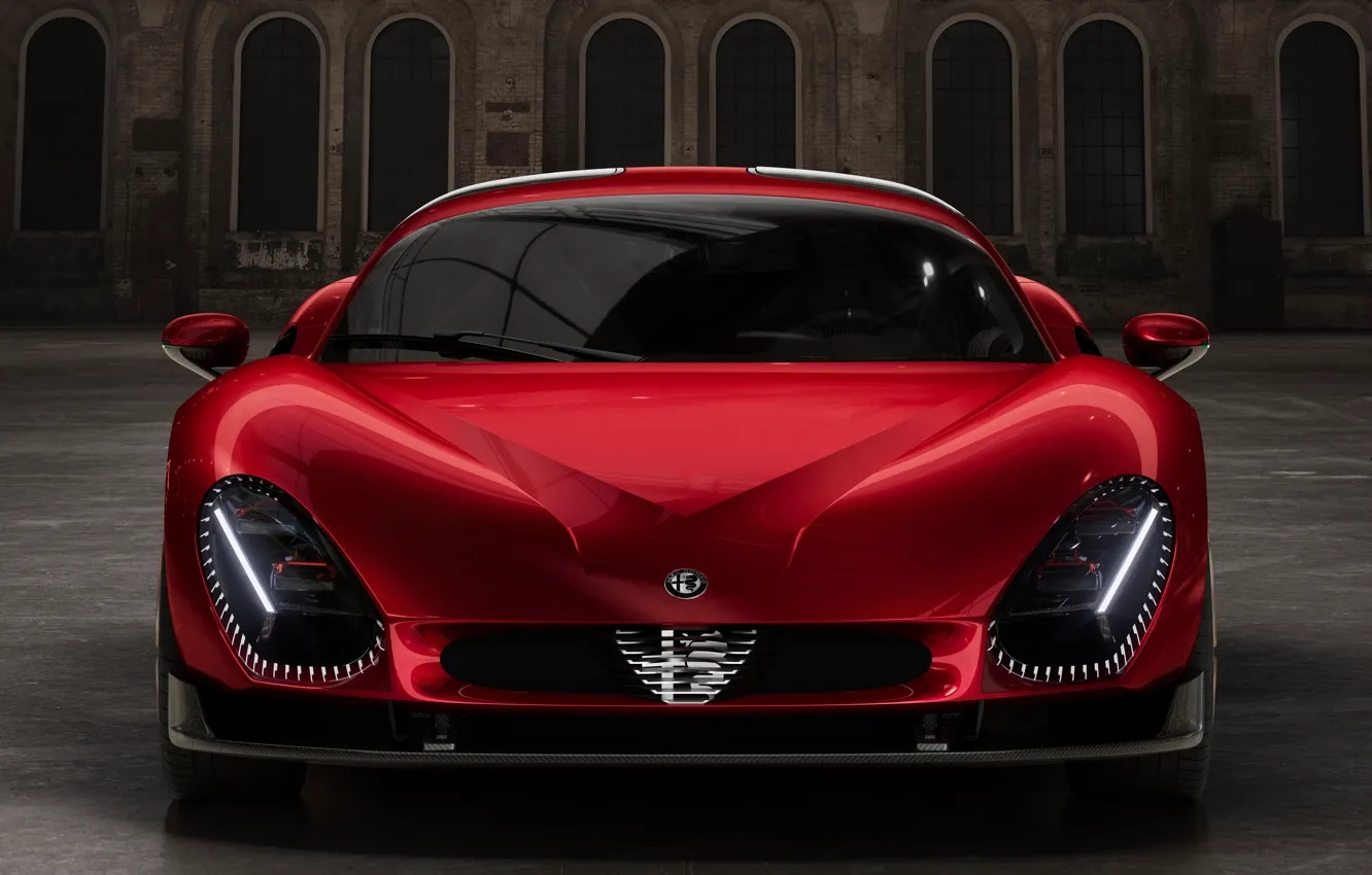 Photo wallpaper Alfa Romeo, front view, 2023, Alfa Romeo 33 Stradale, 33 Road