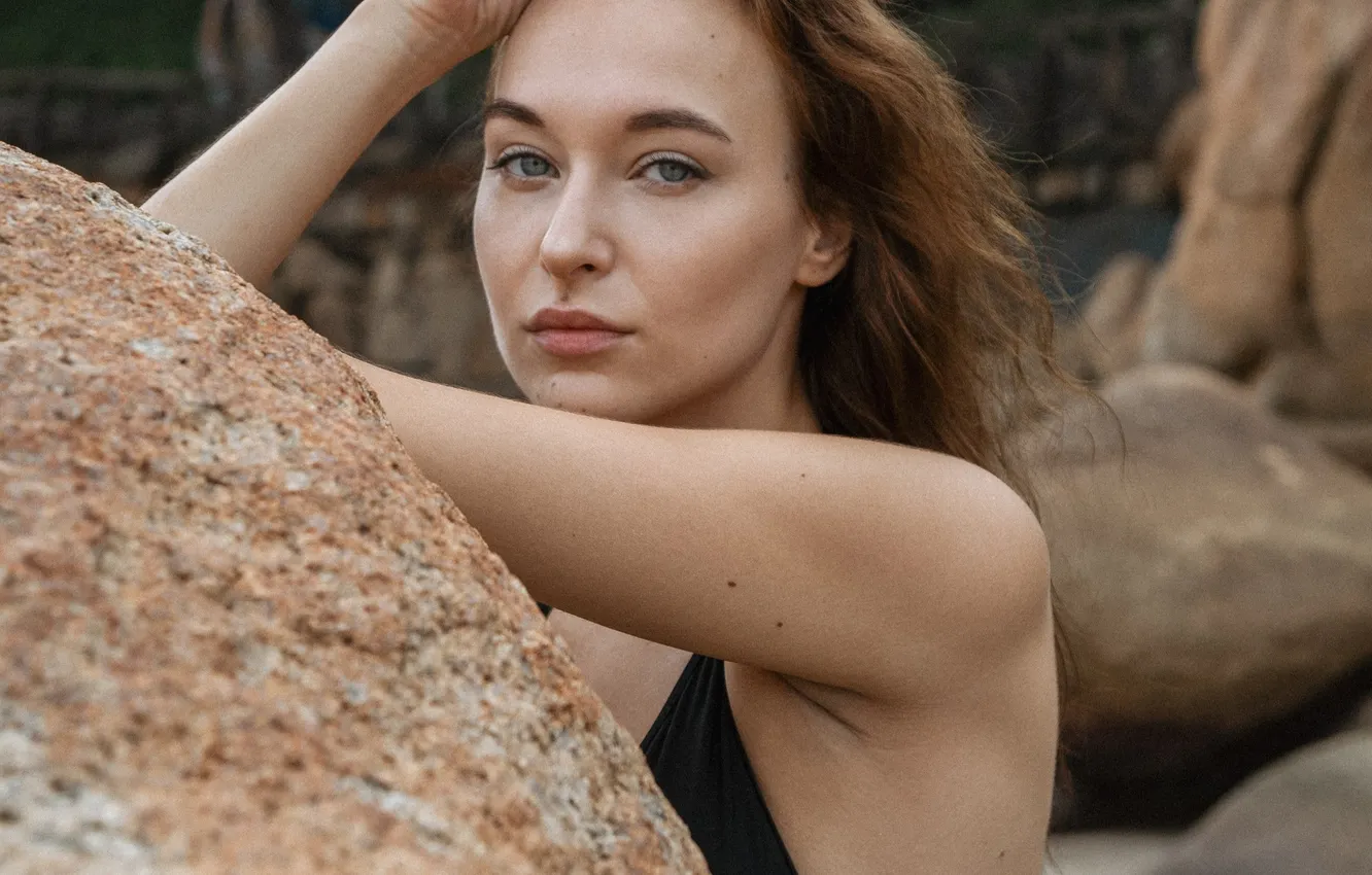 Photo wallpaper eyes, look, stones, Anastasia, Lilia Baykova