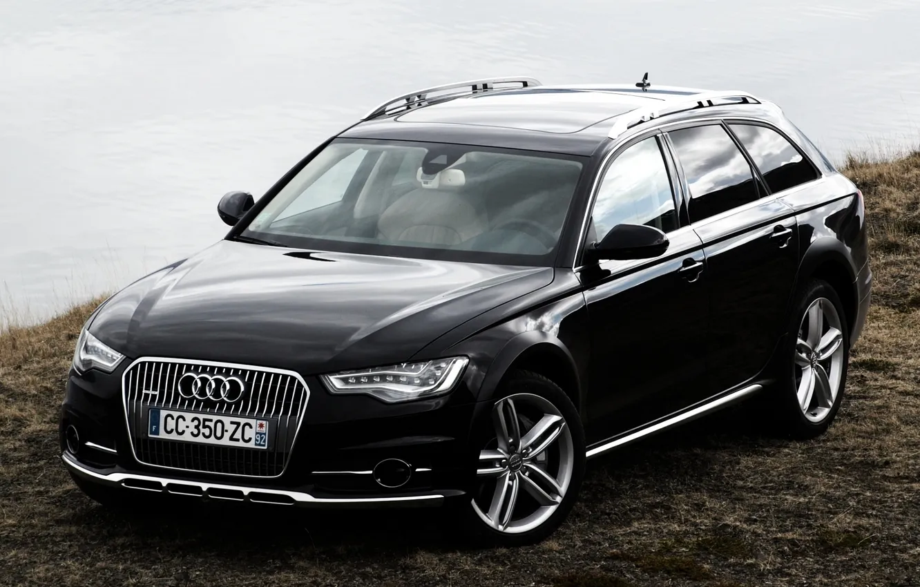 Photo wallpaper Audi, Audi, shore, black, TDI, Allroad, quattro, the front