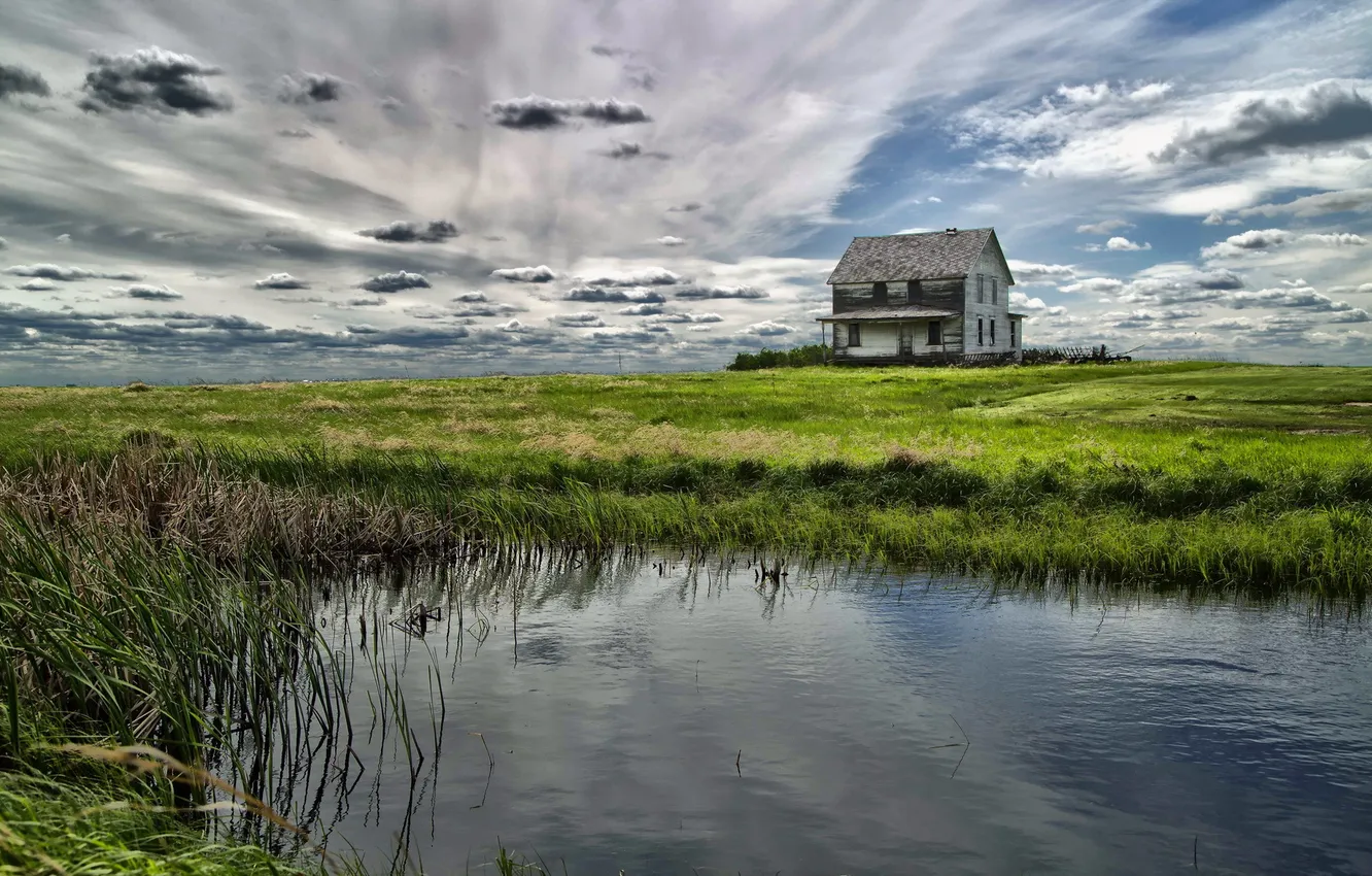 Photo wallpaper field, the sky, landscape, home