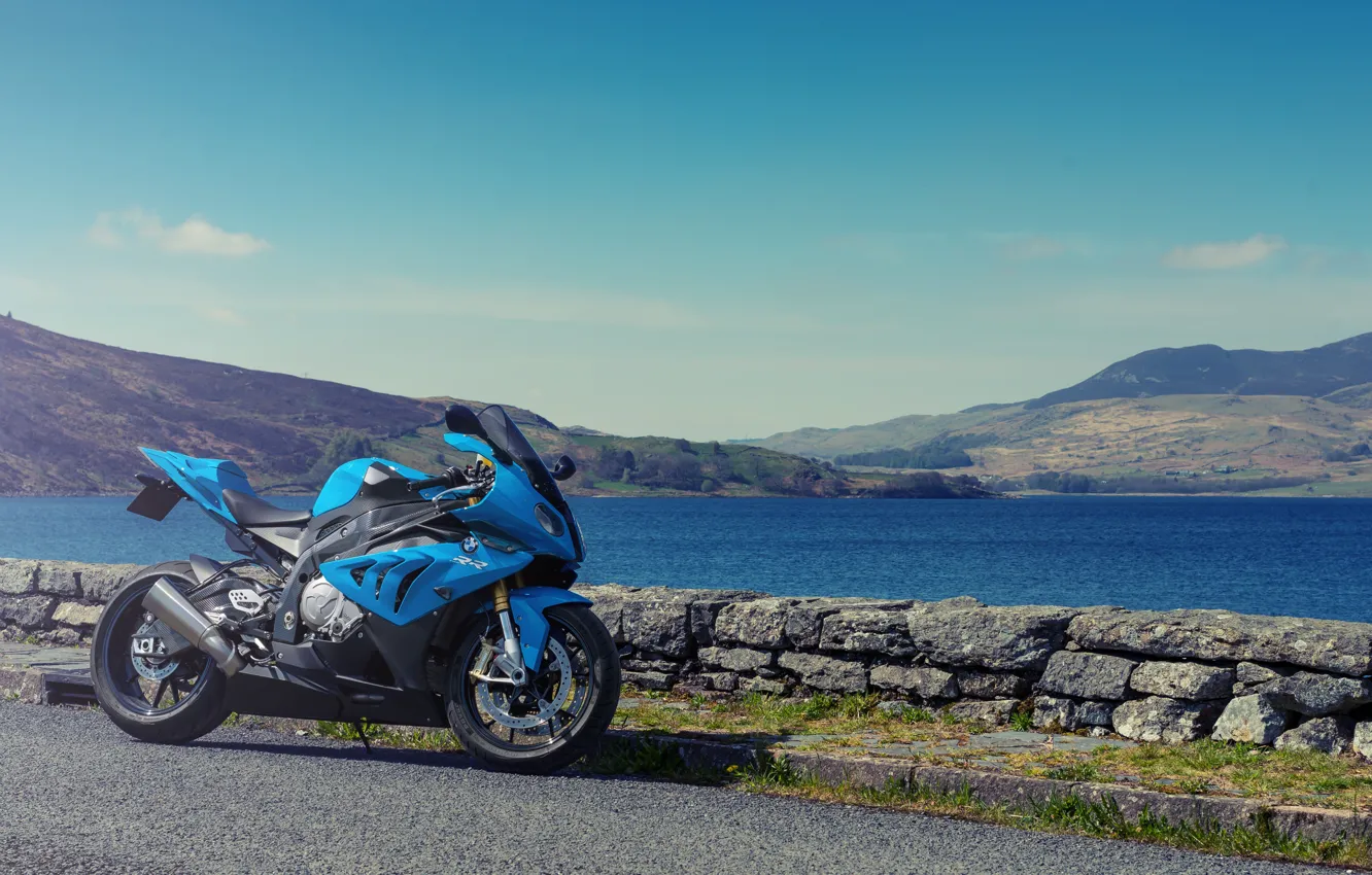 Photo wallpaper BMW, Supersport, BMW, Motorcycle, Blue, Supersport, S1000 RR