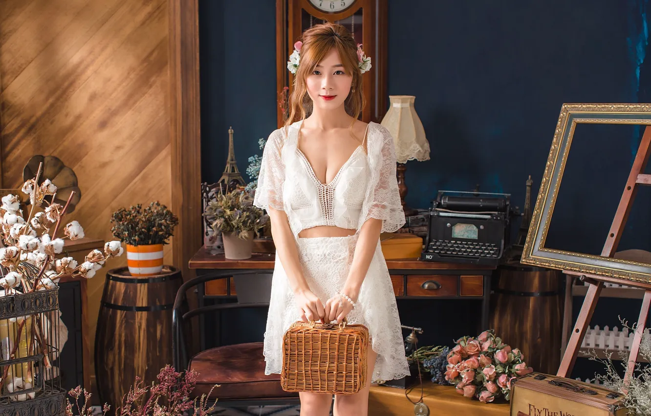 Photo wallpaper girl, Asian, cutie