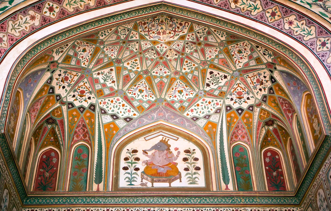 Photo wallpaper India, Amber Fort, ganesha gate