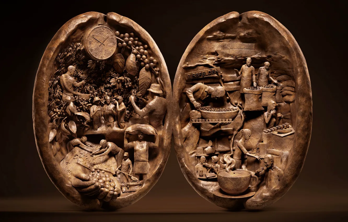 Photo wallpaper technology, the harvest, bas, processing, coffee bean