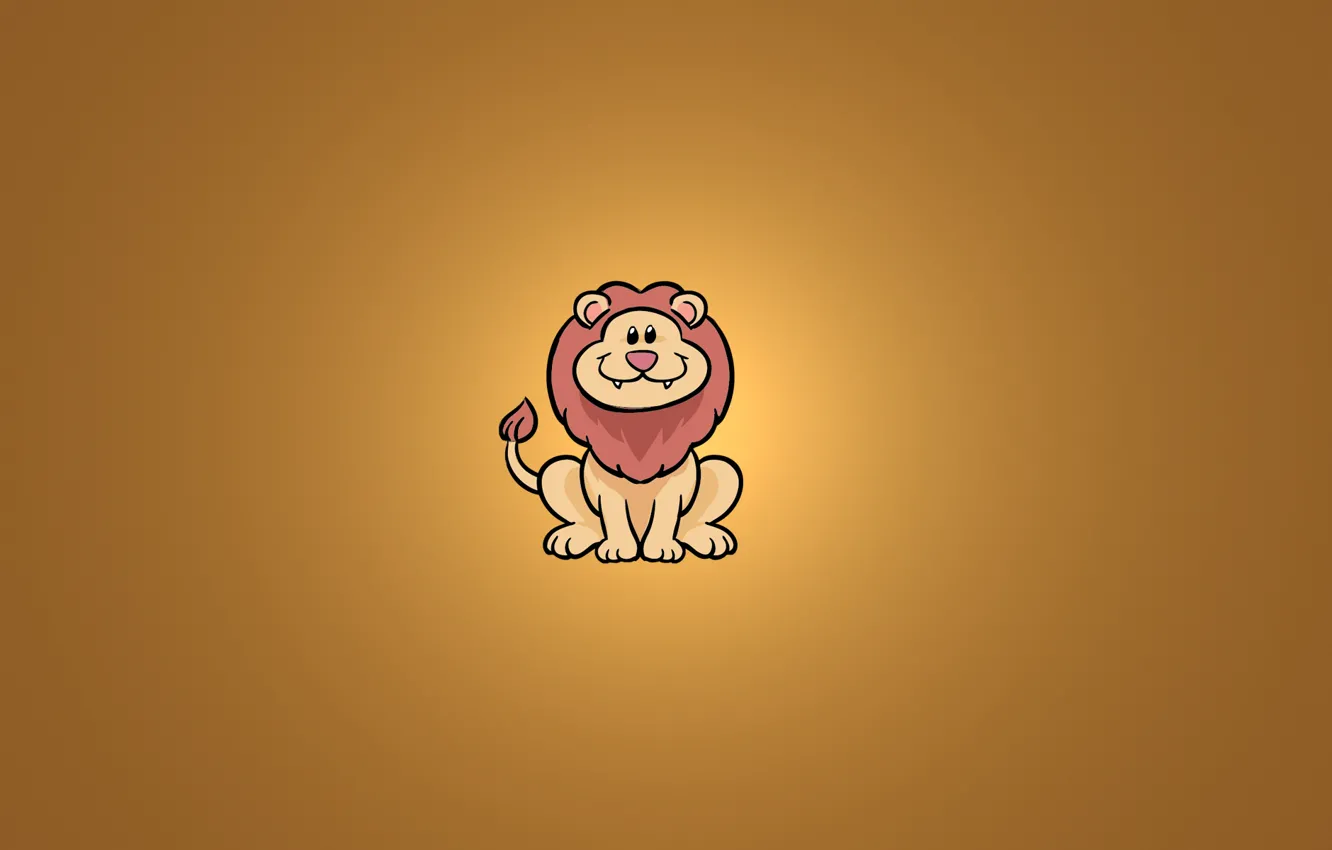 Photo wallpaper smile, animal, minimalism, Leo, sitting, lion