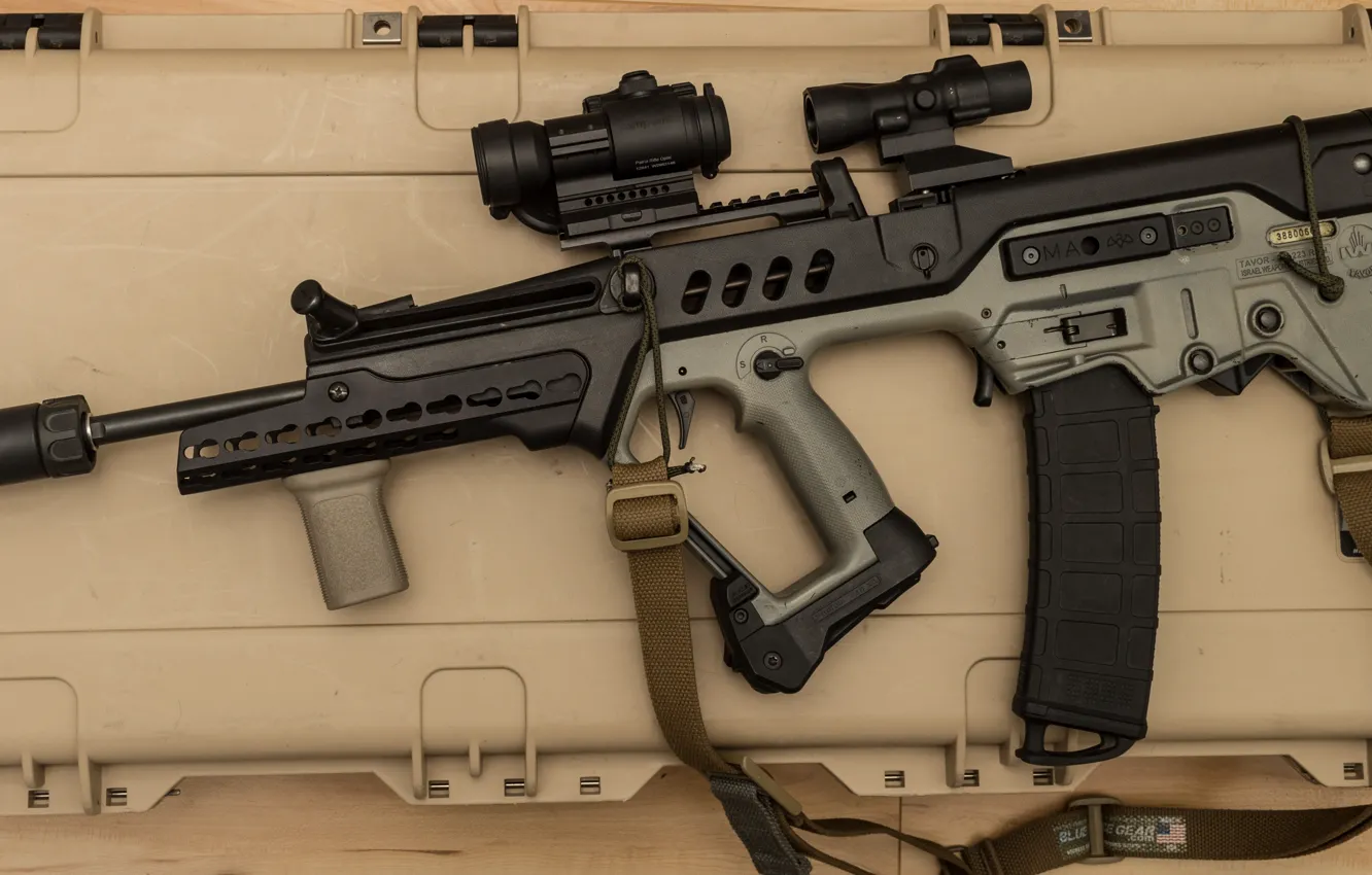 Photo wallpaper machine, rifle, assault, Tavor