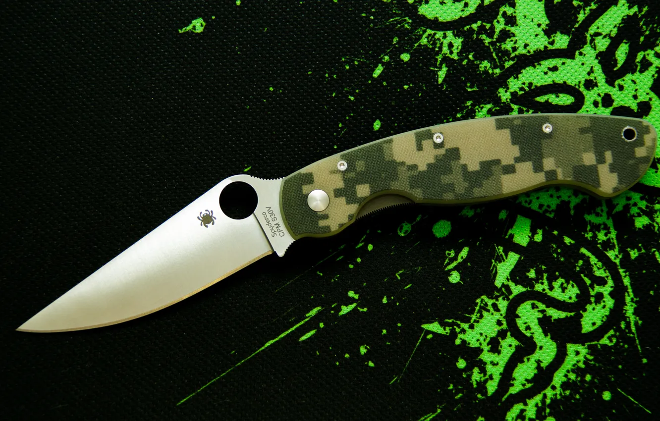 Photo wallpaper blade, knife, military, spyderco