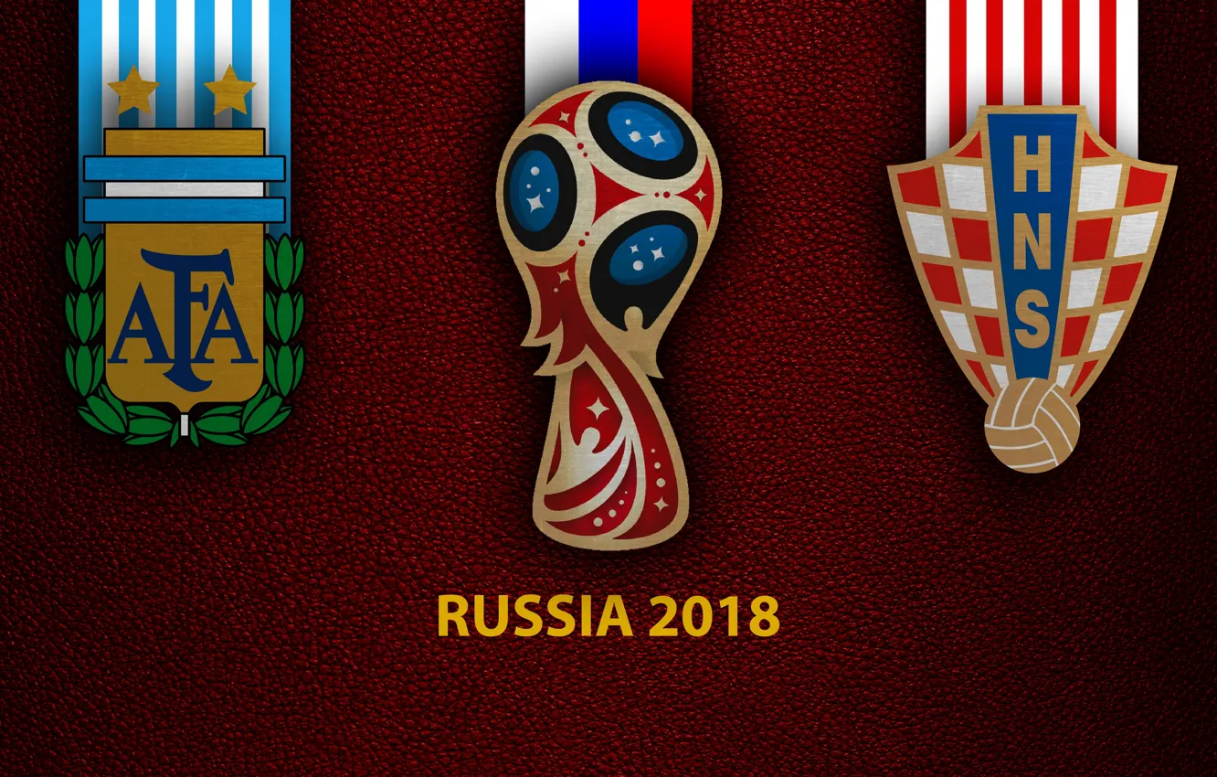 Photo wallpaper wallpaper, sport, logo, football, FIFA World Cup, Russia 2018, Argentina vs. Croatia