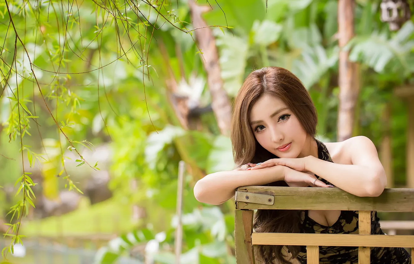 Photo wallpaper look, girl, Asian