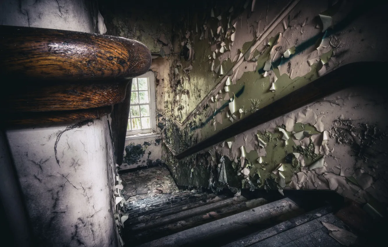 Photo wallpaper interior, ladder, railings