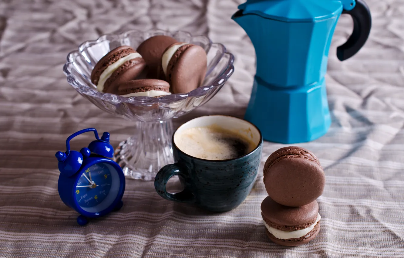 Photo wallpaper coffee, cookies, Cup, cream, dessert, cakes, coffee cup, cookies
