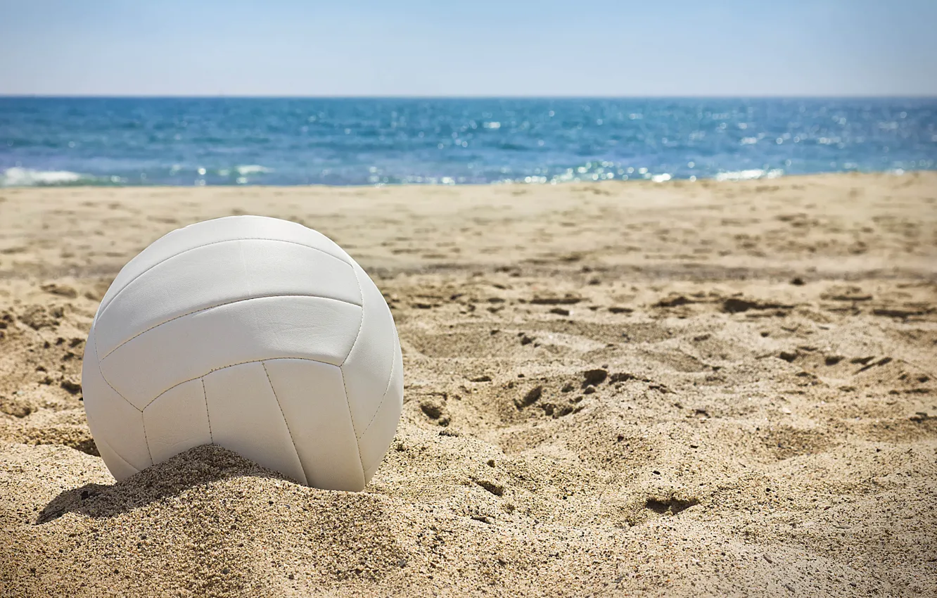 Photo wallpaper sand, sea, wave, the sun, landscape, stay, the ball, positive