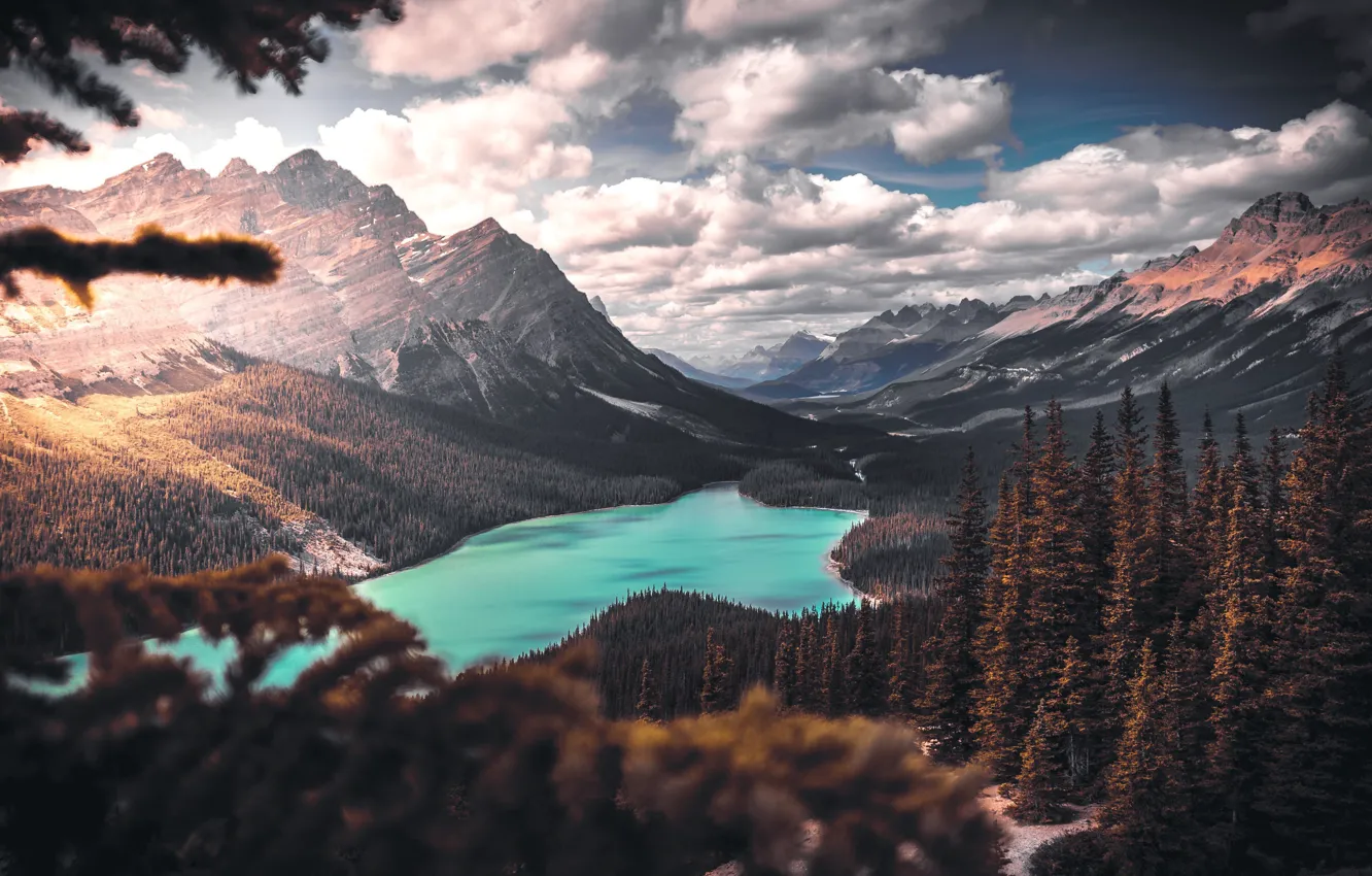 Photo wallpaper mountains, Nature, lake