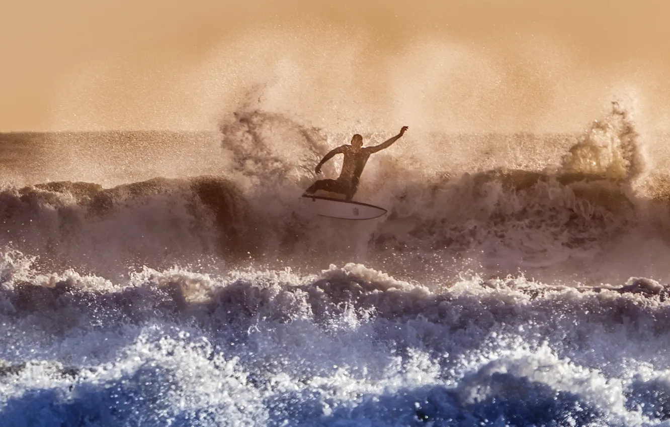Photo wallpaper sea, wave, sport, surfing