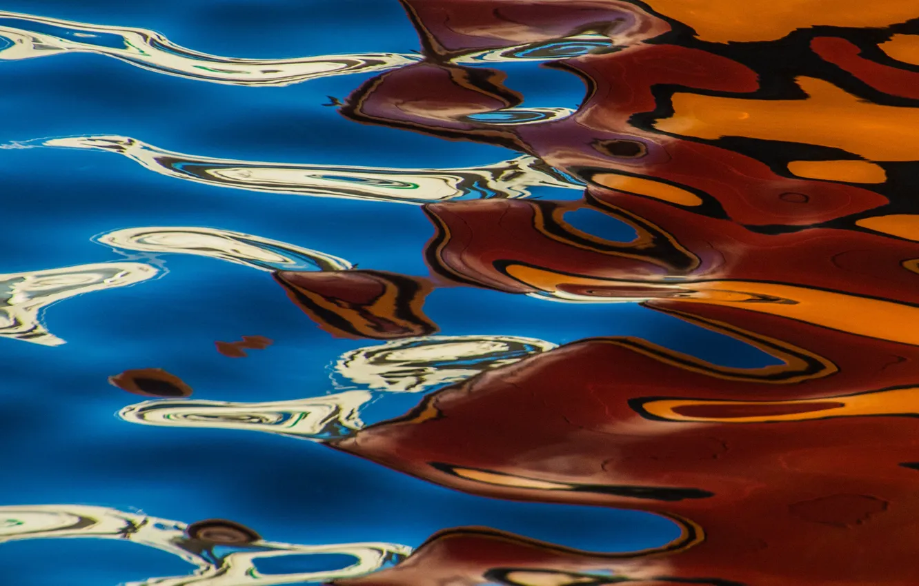 Photo wallpaper water, reflection, ruffle