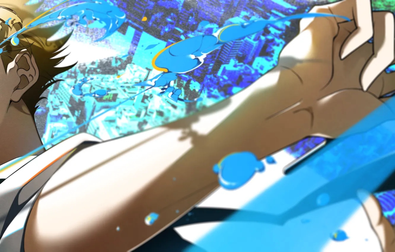 Photo wallpaper tears, guy, Blue Period, Yatora Yaguchi, drops of paint