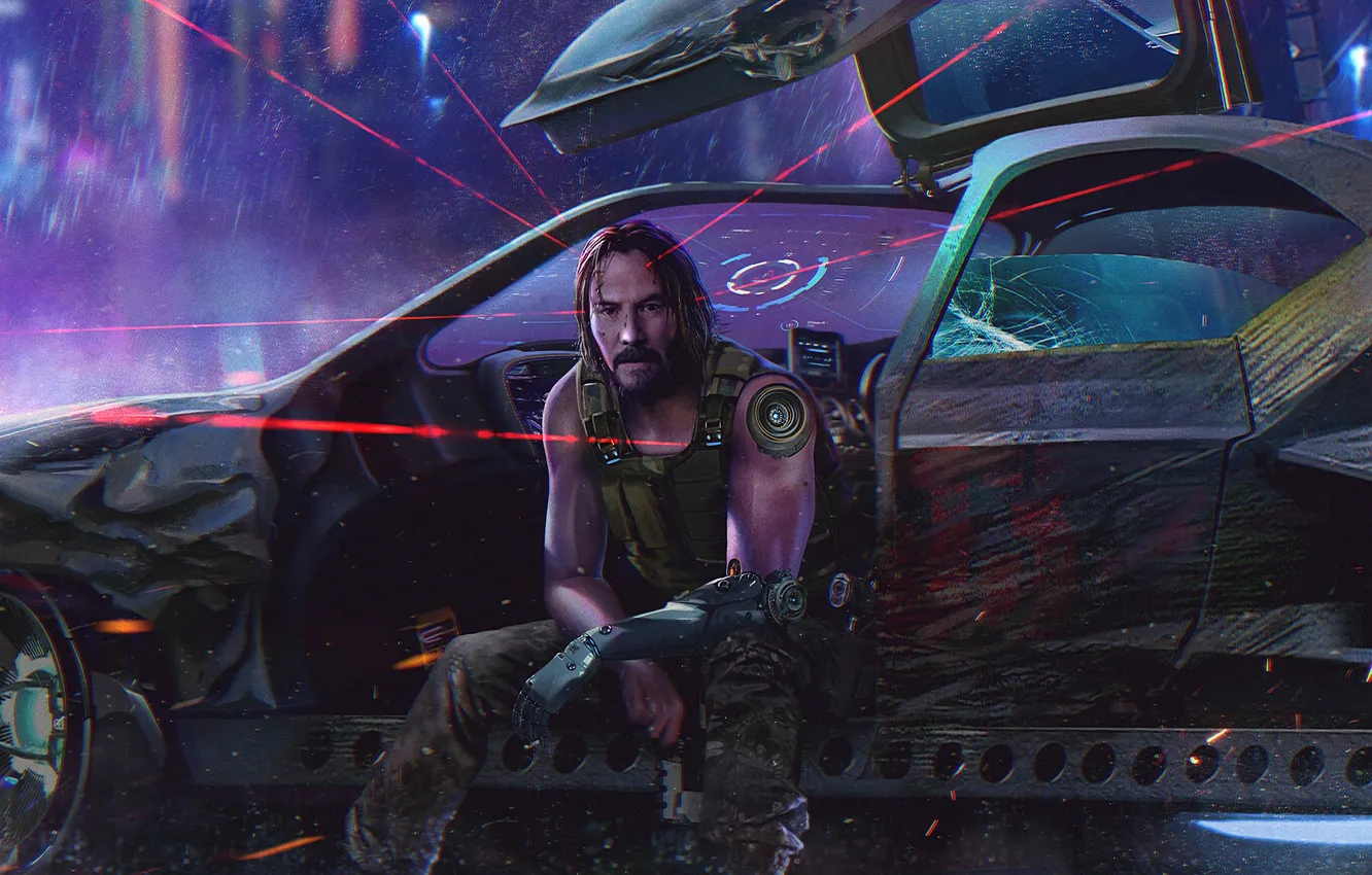Photo wallpaper Keanu Reeves, CD Projekt RED, Cyberpunk 2077, Cyberpunk 2077