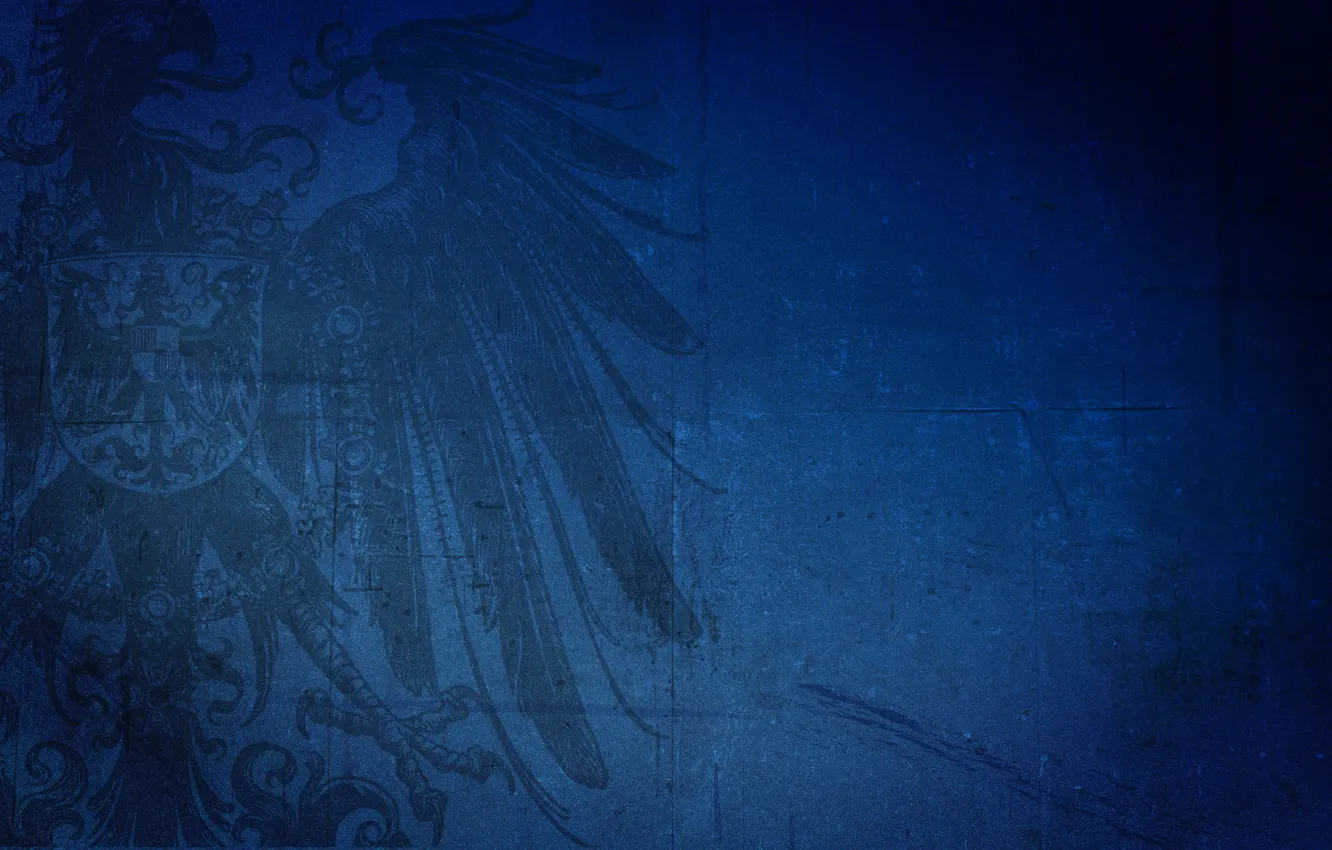 Photo wallpaper blue, background, bird, coat of arms
