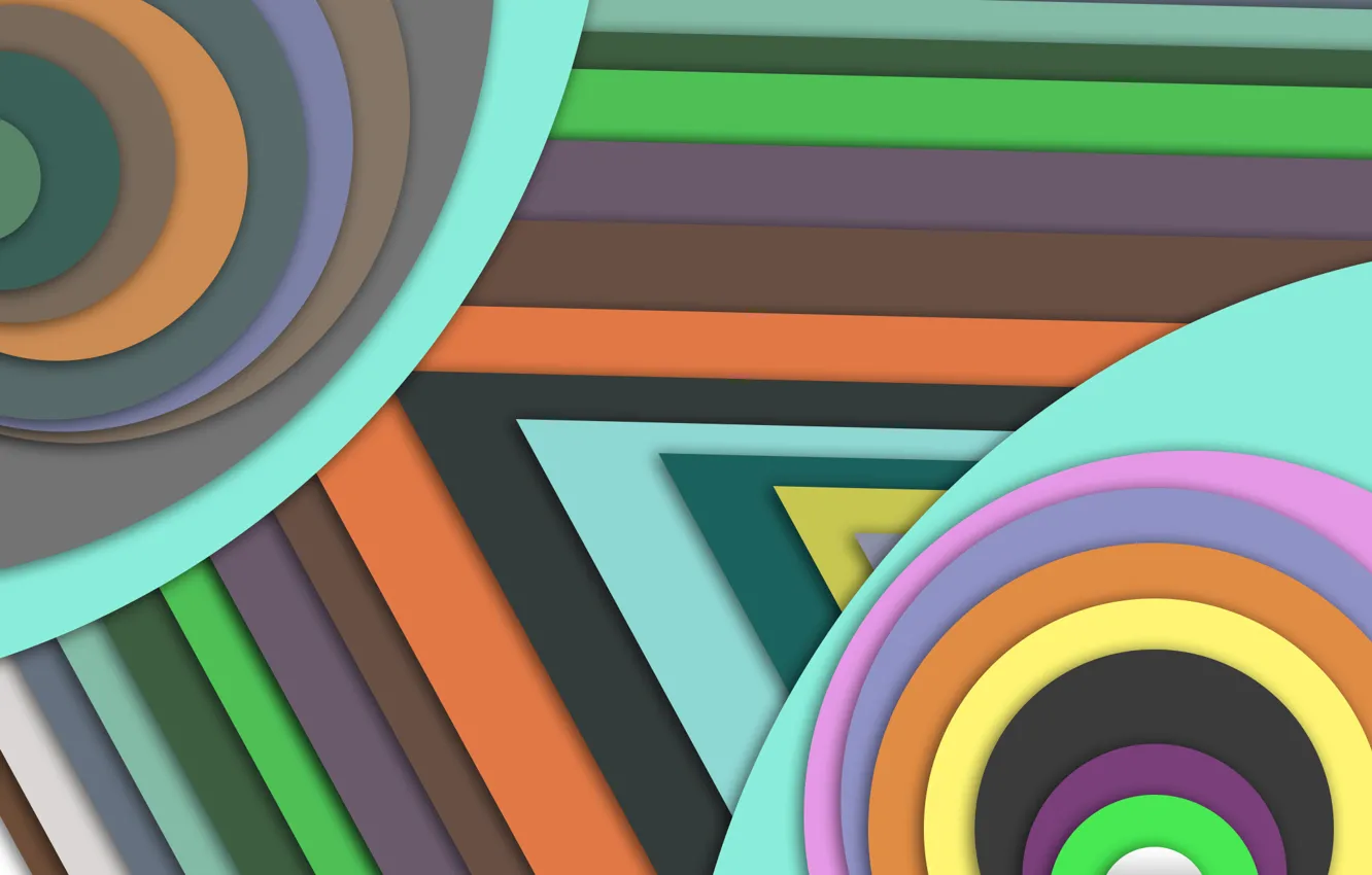 Photo wallpaper circles, strip, triangle