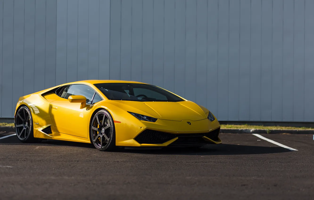 Photo wallpaper Lamborghini, Yellow, Huracan