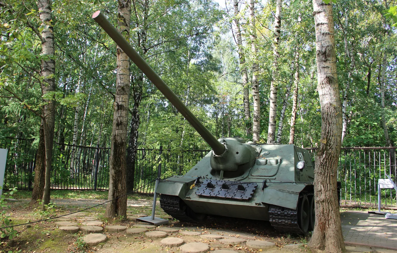 Photo wallpaper Trunk, Moscow, USSR, SAU, SU-100, Poklonnaya Gora, The Museum of G.O.R.A.