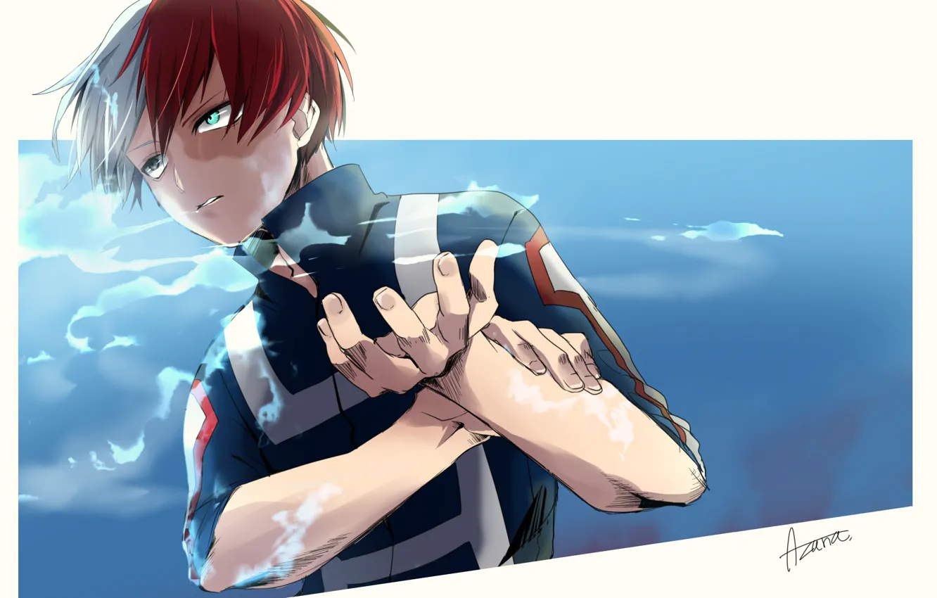 Photo wallpaper guy, Boku no Hero Academy, My hero Academy, Todoroki Shouto, Todoroki Shoto, Pixiv Id 11533099