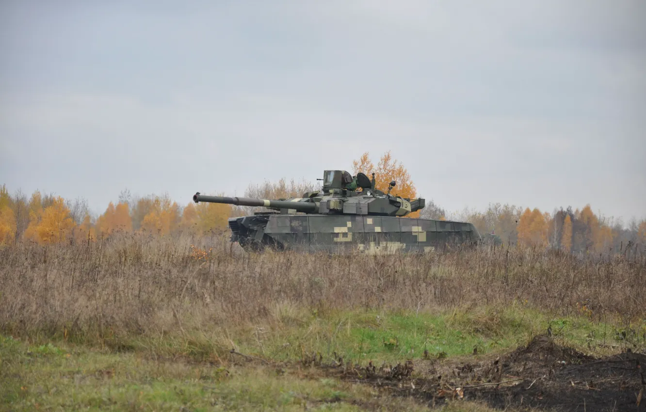 Photo wallpaper field, tank, Ukraine, armor, military equipment, MBT, T-84 "Stronghold"
