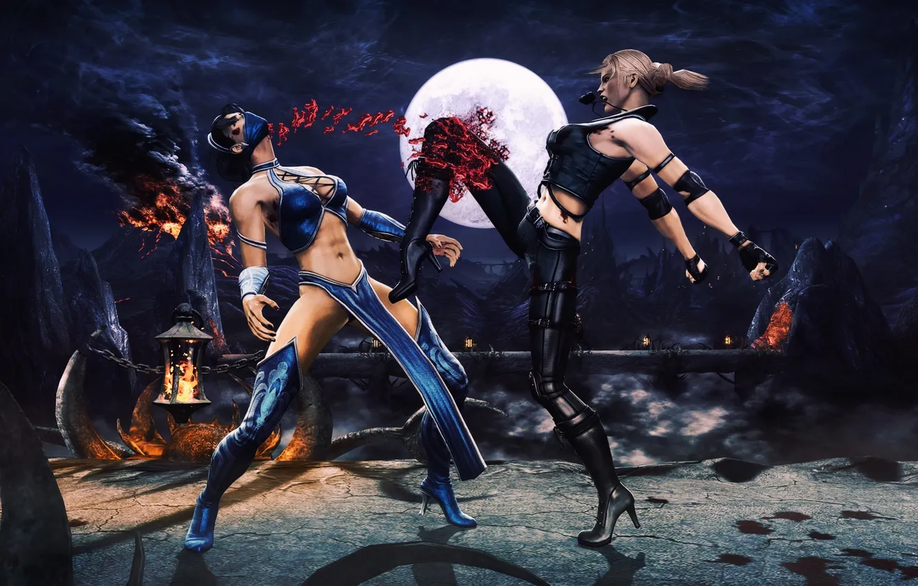 Photo wallpaper Mortal Kombat, kitana, Mortal Kombat, kitana, Sonya Blade, Sonya Blade, Mortal Kombat