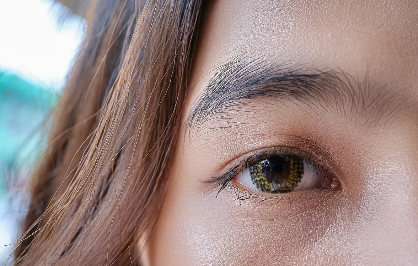 Photo wallpaper macro, face, eye, close up