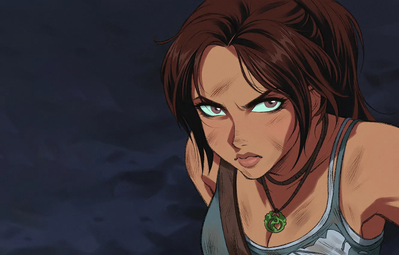 Photo wallpaper look, girl, Lara Croft