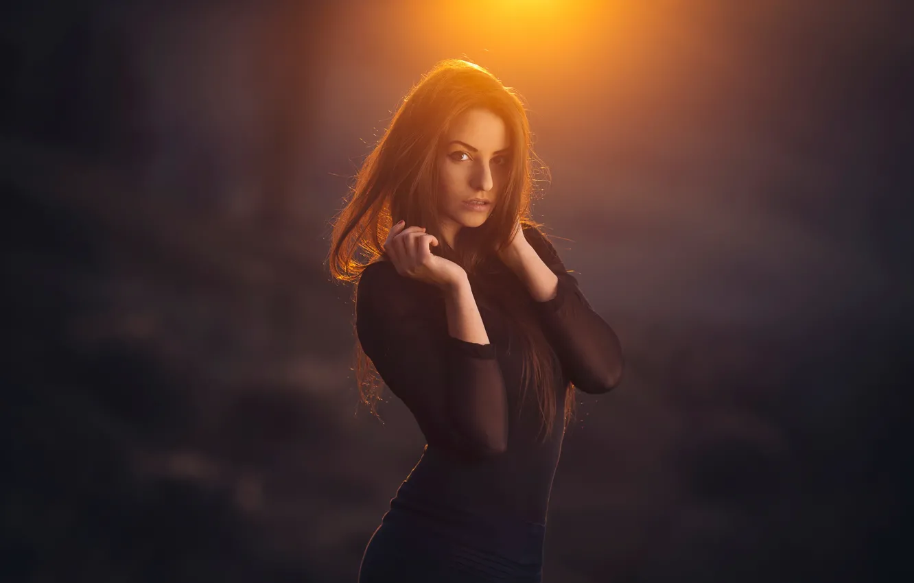 Photo wallpaper look, portrait, beauty, figure, sunlight, Timea