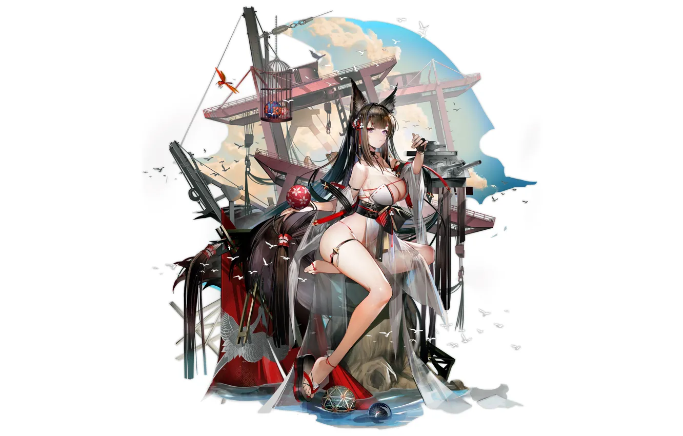 Photo wallpaper girl, sexy, lingerie, cleavage, panties, long hair, dress, boobs