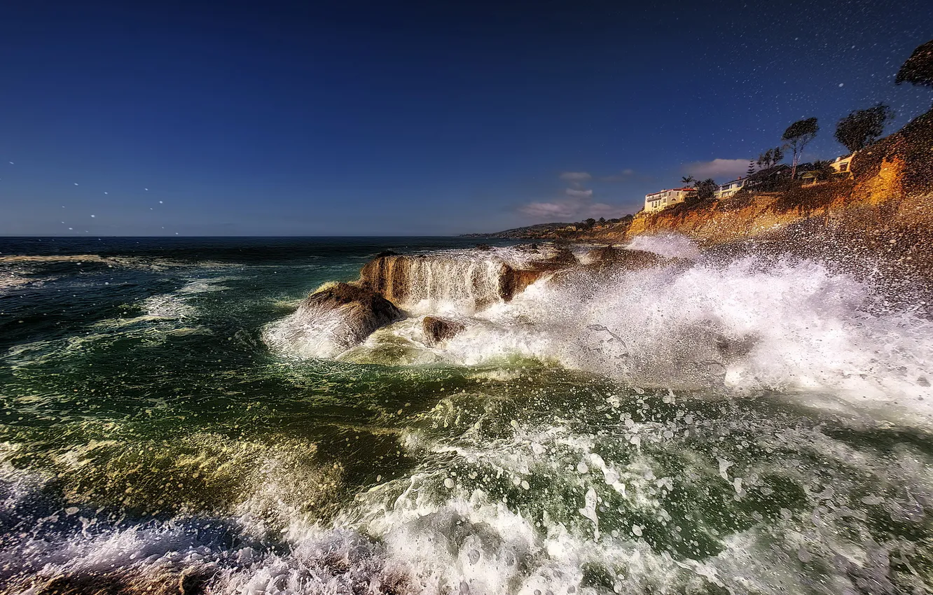 Photo wallpaper sea, wave, summer, landscape