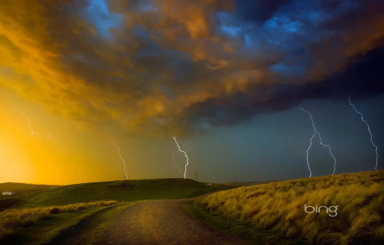 Photo wallpaper sky, nature, firelight