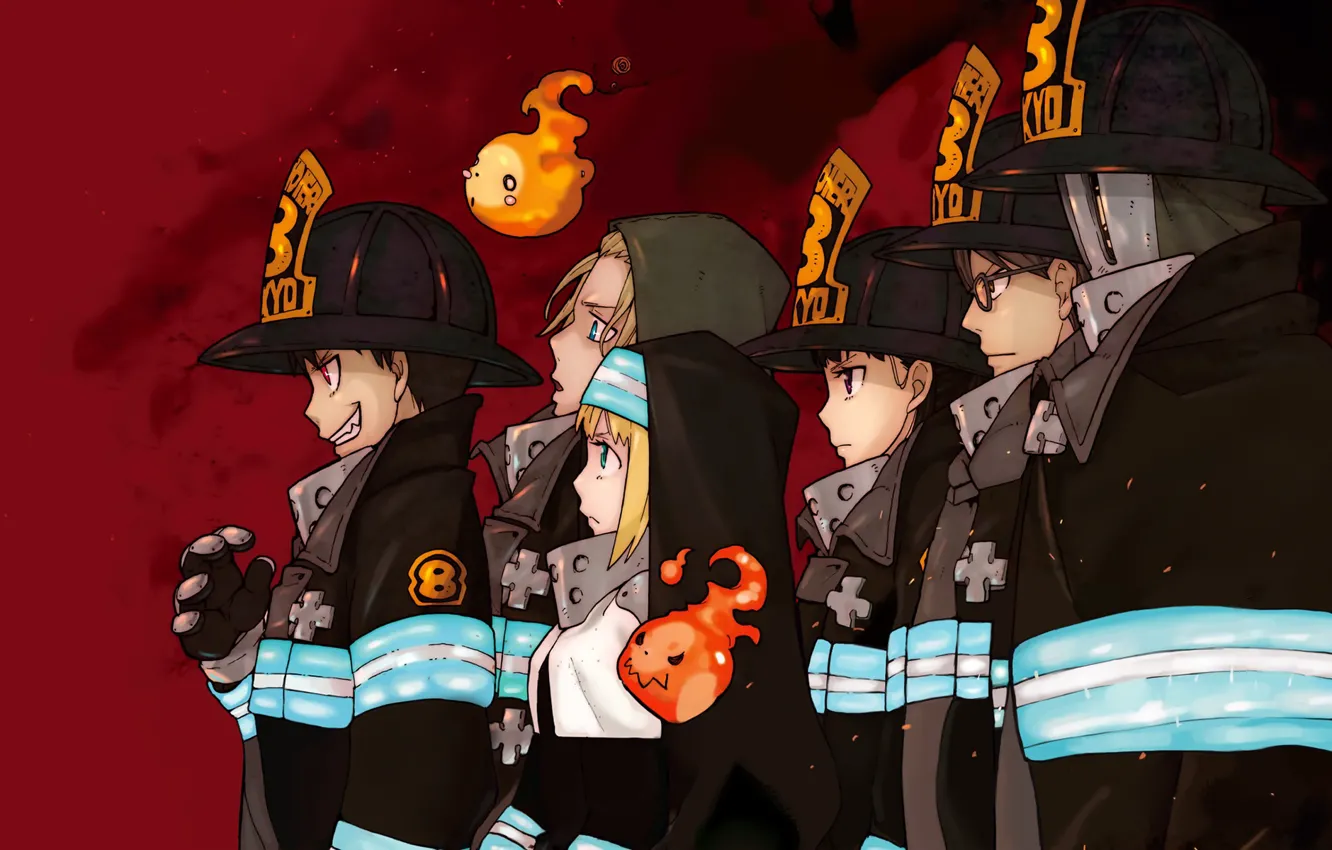 Photo wallpaper anime, art, guys, Fire Brigade Of Flames!