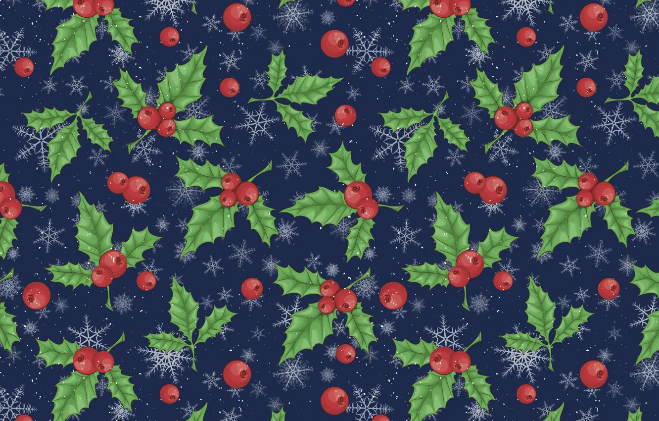 Photo wallpaper background, new year, Christmas, Christmas, background, pattern, decoration, Holly