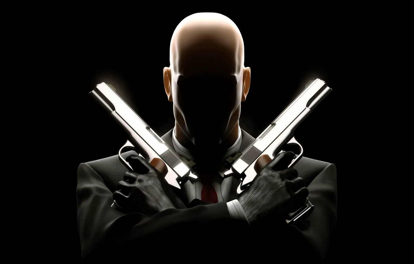 Photo wallpaper Hitman, Darkness, Assassin, Guns, 1911, Blood Money, Weapon, Agent 47