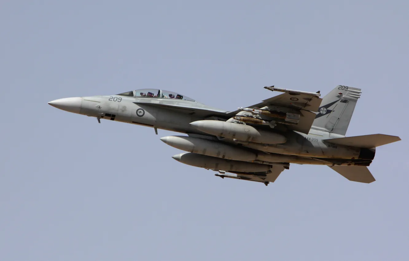 Photo wallpaper the sky, Australia, Boeing, attack, the plane, fighter-bomber, F/A-18 Super Hornet