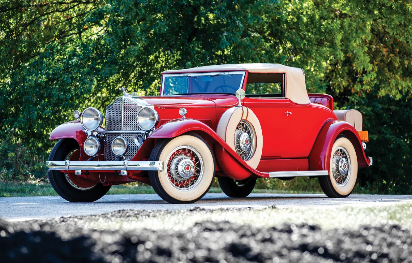 Photo wallpaper auto, red, retro, Roadster, Coupe, Packard, Eight