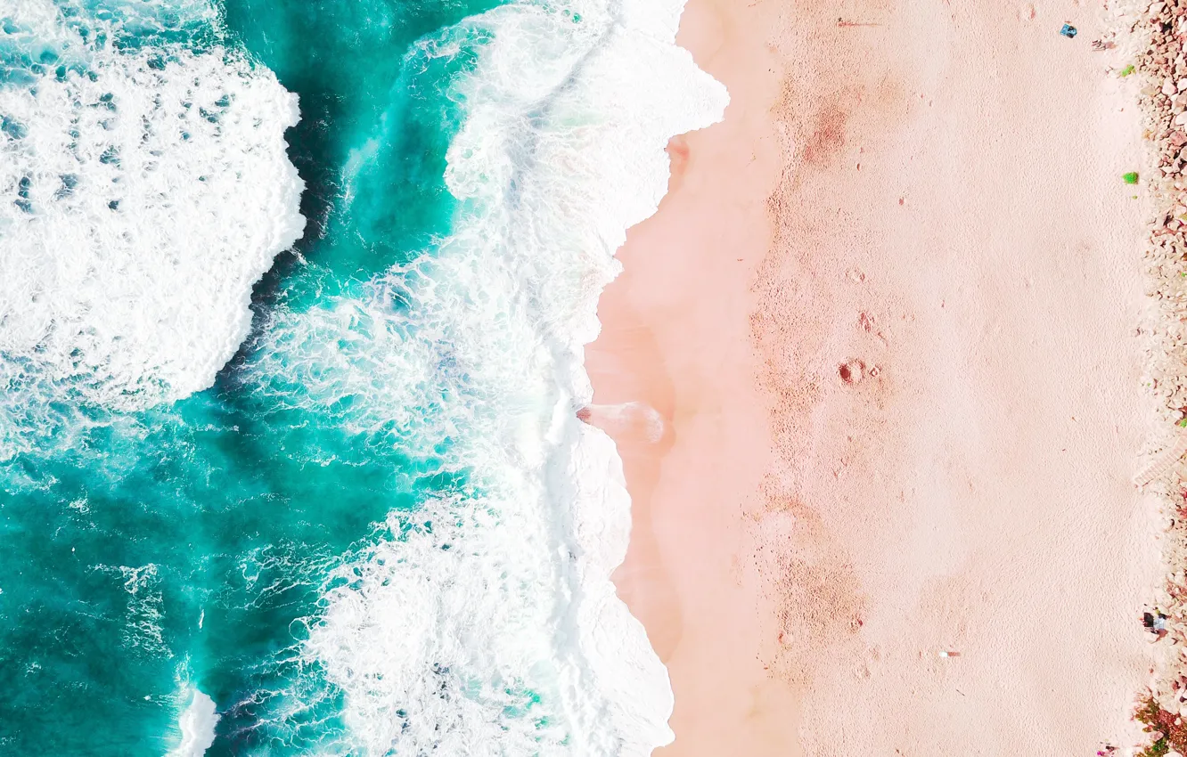 Photo wallpaper sand, wave, beach, shore, coast, wave, CA, surf
