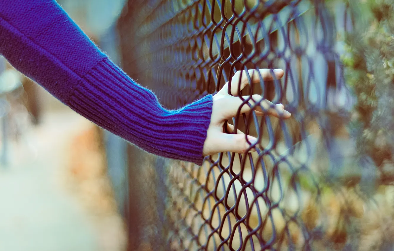 Photo wallpaper mood, mesh, hands, blur, bokeh