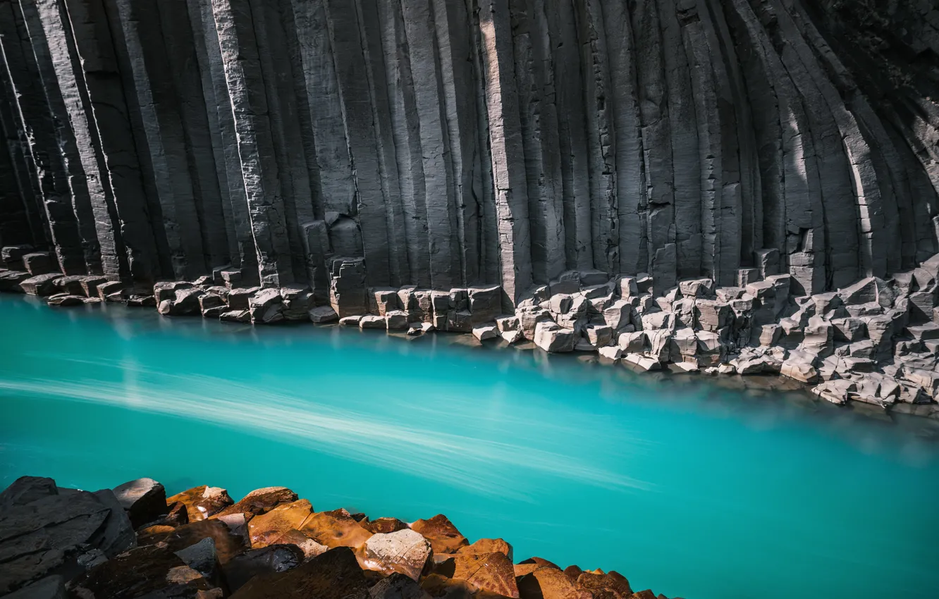 Photo wallpaper nature, Iceland, Stuðlagil Canyon