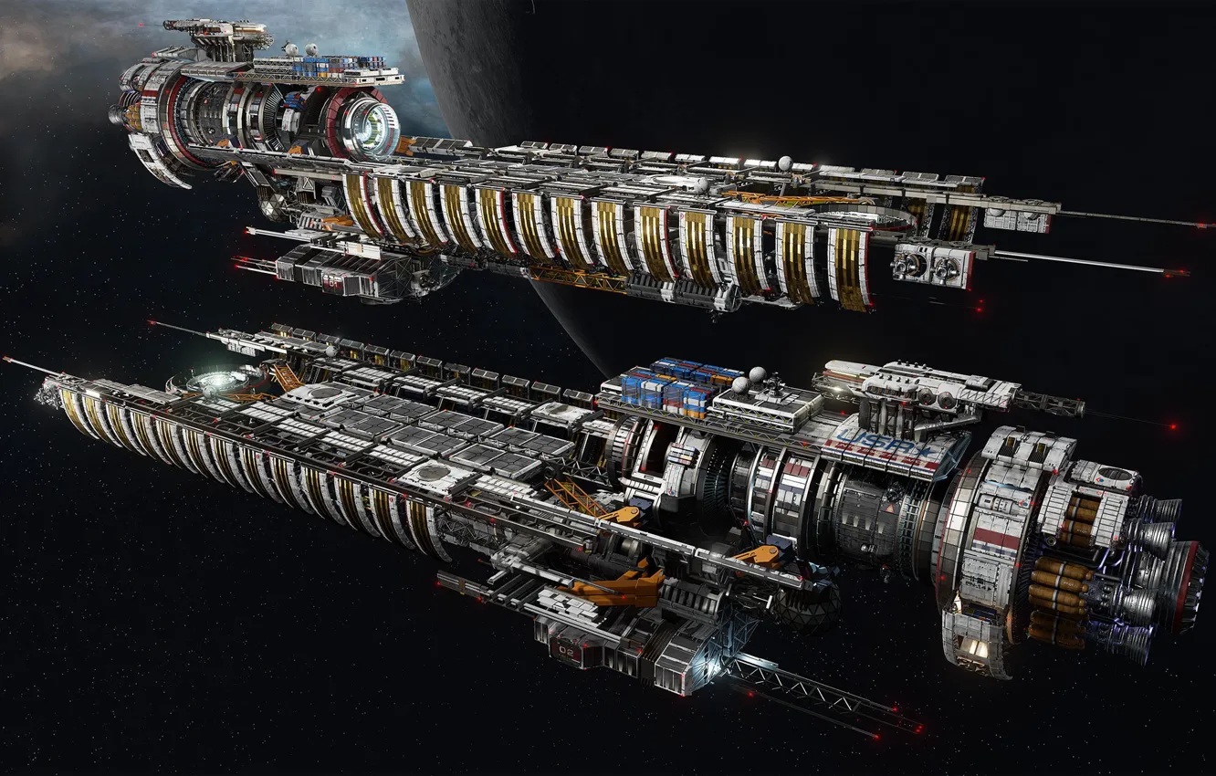 Photo wallpaper space, ship, planet, Fractured Space, USR Disruptor