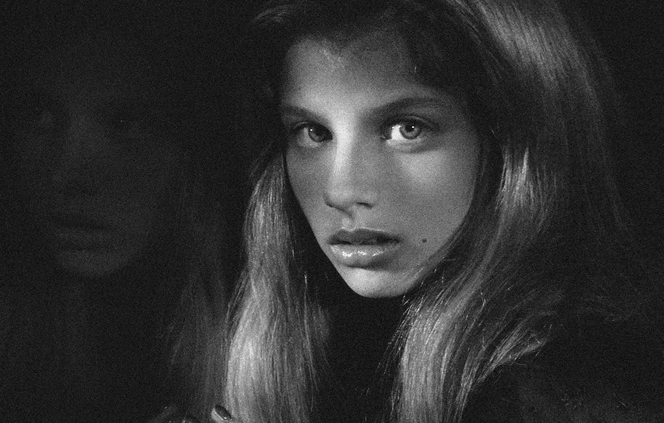 Photo wallpaper girl, portrait, black and white, Vadim Morozov