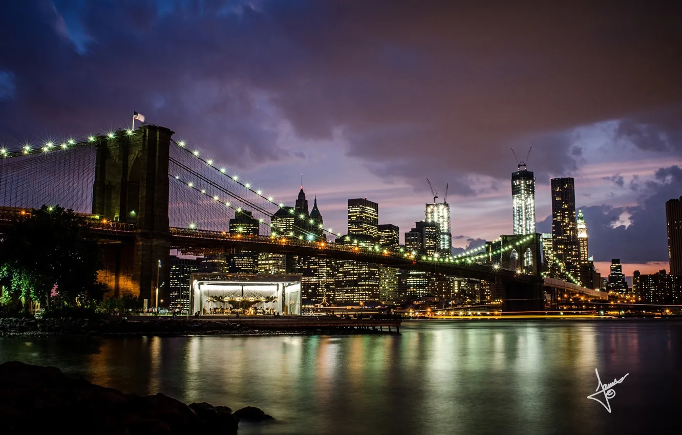 Photo wallpaper Brooklyn bridge, Manhattan, Manhattan, Brooklyn Bridge